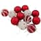 12ct. 1.75" 2-Finish Red & White Glass Ball Ornaments